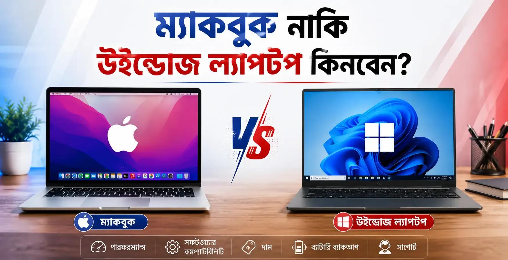 ম্যাকবুক নাকি উইন্ডোজ ল্যাপটপ — কোনটি কিনবেন? কাজ অনুযায়ী সম্পূর্ণ গাইড