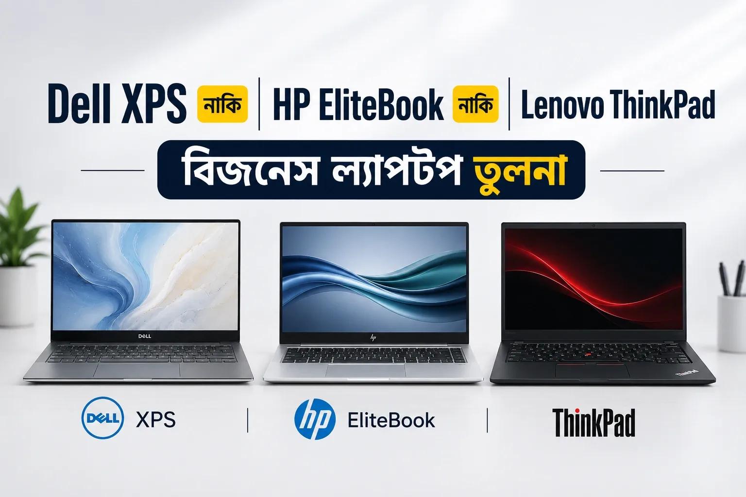 Dell XPS নাকি HP EliteBook নাকি Lenovo ThinkPad — বিজনেস ল্যাপটপ তুলনা